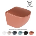 WC Schüssel 48 cm Hänge WC LUQA terracotta wandhängend spülrandlos 360° spin Spülsystem Sitz