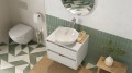 WC-Set Luqa Hänge WC Vorwandelement Unterputz Flaro Betätigungsplatte Chrom Sitz