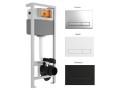WC-Set Luqa Hänge WC Vorwandelement Unterputz Flaro Betätigungsplatte Schwarz/ Weiß/ Chrom Sitz soft close