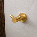 Doppelwandhaken Handtuchhalter Handtuchhaken Messing Bad Farben TOP Qualität (id: 2294) Gold gebürstet