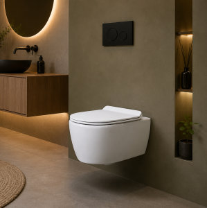 Hänge WC DOTO wandhängend 48 / 54 cm spülrandlos rimless WC Schüssel weiß Sitz
