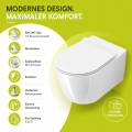 Hänge WC DOTO wandhängend 48 / 54 cm spülrandlos rimless WC Schüssel weiß Sitz