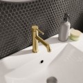 Waschtischarmatur Armatur Wasserhahn Badarmatur Delta Pi schwarz gold chrom TOP Qualität (id: 2300) gold