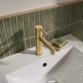 Waschtischarmatur Armatur Wasserhahn Badarmatur Delta Pi schwarz gold chrom TOP Qualität (id: 2300)