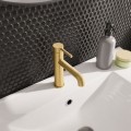 Waschtischarmatur Armatur Wasserhahn Badarmatur Delta Pi schwarz gold chrom TOP Qualität (id: 2300) gold gebürstet