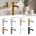 Waschtischarmatur Armatur Wasserhahn Badarmatur Delta Pi schwarz gold chrom TOP Qualität (id: 2300)