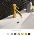 Waschtischarmatur Armatur Wasserhahn Badarmatur Delta Pi schwarz gold chrom TOP Qualität (id: 2300)