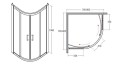 Duschkabine Dusche 80x80 cm R55 190 cm Viertelkreis transparentes Glas Modern (id: 175)