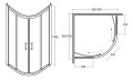 Duschkabine Dusche 90x90 cm R55 190 cm Viertelkreis transparentes Glas Modern (id: 177)
