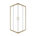 Duschkabine Modern 80x80x190 cm Easy Clean Viereck gold gebürstet (id: 2301)