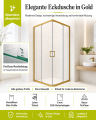Duschkabine Modern 90x90x190 cm Easy Clean Viereck gold gebürstet (id: 2302)