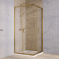 Duschkabine Modern 90x90x190 cm Easy Clean Viereck gold gebürstet (id: 2302)