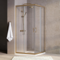 Duschkabine Modern 90x90x190 cm Easy Clean Viereck gold gebürstet (id: 2302)