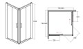 Duschkabine Modern 80x80x190 cm gun metall Easy Clean Viereck (id: 2303)