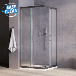 Duschkabine Modern 80x80x190 cm gun metall Easy Clean Viereck