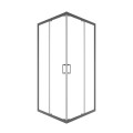 Duschkabine Modern 90x90x190 cm gun metall Easy Clean Viereck (id: 2304)