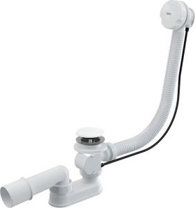 ABLAUFGARNITUR für BADEWANNE SIPHON ø52 MM weiß ALCAPLAST A51BM Länge 57 cm