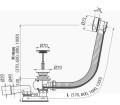 ABLAUFGARNITUR für BADEWANNE SIPHON ø52 MM weiß ALCAPLAST A51B Länge 57 cm (id: 1366)