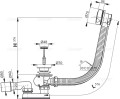 ABLAUFGARNITUR für BADEWANNE SIPHON ø52 MM weiß/chrom ALCAPLAST A51B Länge 57 cm (id: 2307)