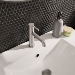 Waschtischarmatur Armatur Wasserhahn Badarmatur Delta Pi nickiel gebürstet  TOP Qualität