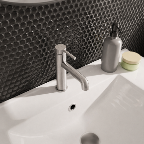 Waschtischarmatur Armatur Wasserhahn Badarmatur Delta Pi nickiel gebürstet TOP Qualität (id: 2309)
