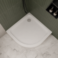 Duschwanne 90x90 x 5 x 15 cm Ben-3 R55 Viertelkreis Antirutschoberfläche Duschtasse + Siphon (id: 2312)