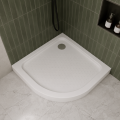 Duschwanne 90x90 x 5 x 15 cm Ben-3 R55 Viertelkreis Antirutschoberfläche Duschtasse + Siphon (id: 2312)