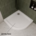 Duschwanne 90x90 x 5 x 15 cm Ben-3 R55 Viertelkreis Antirutschoberfläche Duschtasse + Siphon (id: 2312)