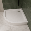 Duschwanne 90x90 x 5 x 15 cm Ben-3 R55 Viertelkreis Antirutschoberfläche Duschtasse + Siphon (id: 2312)