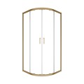 Duschkabine Modern 90x90x190 cm Easy Clean Viertelkreis gold gebürstet (id: 2316)