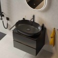 Waschtischarmatur Hohe Armatur Wasserhahn Badarmatur Delta Pi graphit gebürstet TOP Qualität (id: 2323)
