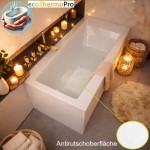 Badewanne mit Isolierung  Linda 160x75 cm Antirutsch Thermobadewanne ecoThermoPro Rechteck + Siphon Viega