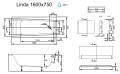 Badewanne mit Isolierung Linda 160x75 cm Antirutsch Thermobadewanne ecoThermoPro Rechteck + Siphon Viega (id: 2326)