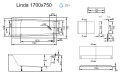 Badewanne mit Isolierung Linda 170x75 cm Antirutsch Thermobadewanne ecoThermoPro Rechteck + Siphon Viega (id: 2327)