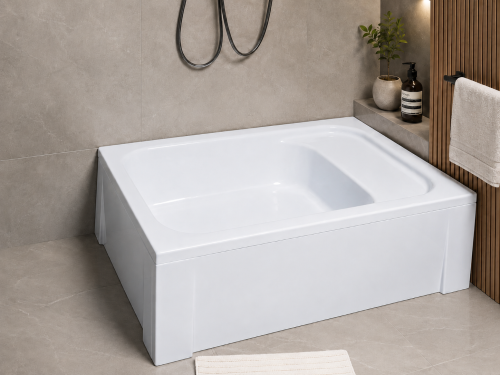 tiefe Duschwanne Rechteck 120 x 80 x 26 x 40,5 cm mit Sitz Roni (id: 837)