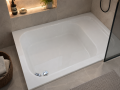 tiefe Duschwanne Rechteck 120 x 80 x 26 x 40,5 cm mit Sitz Roni (id: 837)