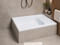 tiefe Duschwanne Rechteck 120 x 80 x 26 x 40,5 cm mit Sitz Roni (id: 837)