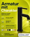 Waschtischarmatur hohe Armatur Wasserhahn Badarmatur Delta Pi schwarz gold chrom TOP Qualität (id: 2328)
