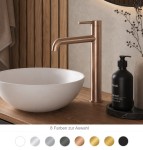 Waschtischarmatur hohe Armatur Wasserhahn Badarmatur Delta Pi schwarz gold chrom TOP Qualität