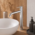 Waschtischarmatur hohe Armatur Wasserhahn Badarmatur Delta Pi schwarz gold chrom TOP Qualität (id: 2328) chrom