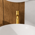 Waschtischarmatur hohe Armatur Wasserhahn Badarmatur Delta Pi schwarz gold chrom TOP Qualität (id: 2328)