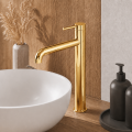 Waschtischarmatur hohe Armatur Wasserhahn Badarmatur Delta Pi schwarz gold chrom TOP Qualität (id: 2328) gold