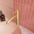 Waschtischarmatur hohe Armatur Wasserhahn Badarmatur Delta Pi schwarz gold chrom TOP Qualität (id: 2328)