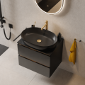 Waschtischarmatur hohe Armatur Wasserhahn Badarmatur Delta Pi schwarz gold chrom TOP Qualität (id: 2328)