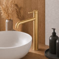 Waschtischarmatur hohe Armatur Wasserhahn Badarmatur Delta Pi schwarz gold chrom TOP Qualität (id: 2328) gold gebürstet