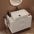 Waschtischarmatur hohe Armatur Wasserhahn Badarmatur Delta Pi schwarz gold chrom TOP Qualität (id: 2328)