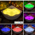Badewanne Selma 140x140 cm mit LED Beleuchtung Unterwasserbeleuchtung Isolierung Eckbadewanne + Siphon Viega (id: 2330)