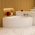 Badewanne Selma 140x140 cm mit LED Beleuchtung Unterwasserbeleuchtung Isolierung Eckbadewanne + Siphon Viega (id: 2330)