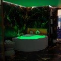 Badewanne Selma 140x140 cm mit LED Beleuchtung Unterwasserbeleuchtung Isolierung Eckbadewanne + Siphon Viega (id: 2330)