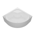 Badewanne Selma 140x140 cm mit LED Beleuchtung Unterwasserbeleuchtung Isolierung Eckbadewanne + Siphon Viega (id: 2330)